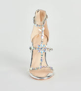 Iridescent Glow Gemstone Clear Block Heels